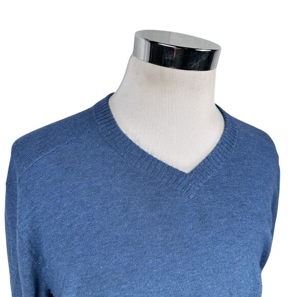 Smartwool Sweater Men’s XL Blue Wool Polyester Nylon Blend V-Neck Pullover Knit - Picture 2 of 10